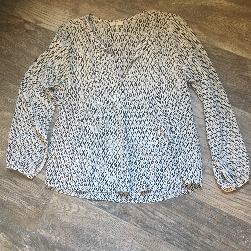 Silk Joie Tie Neck Blouse